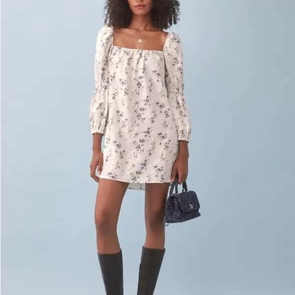 Reformation Dresses & Skirts - Reformation Women’s Jerri Floral Print Linen Puff Sleeve Shift Dress Size: M